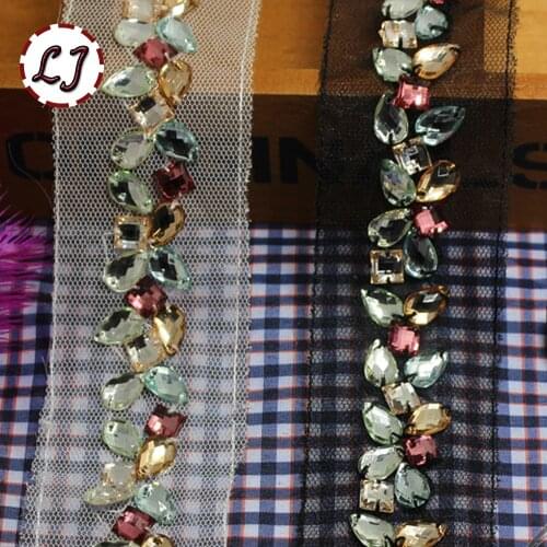 New arrived 1 yard width 20mm Craft Braided colorful resin Trim Embroidered Lace for women cloth dress Costume Sew on DIY