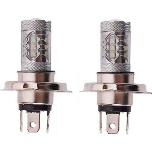 A Pair Of H4 16Smd 80W 6500K -7000K Led Car Bulb Led Car Front Fog Lamp Head Light Lamp Dc12-24V - White Light