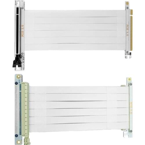 White Color PCIE X16 3.0 GPU Riser Cable ATX Chassis Vertical Mouting Of Graphics Card 90 degrees Right Angle Extension Cable