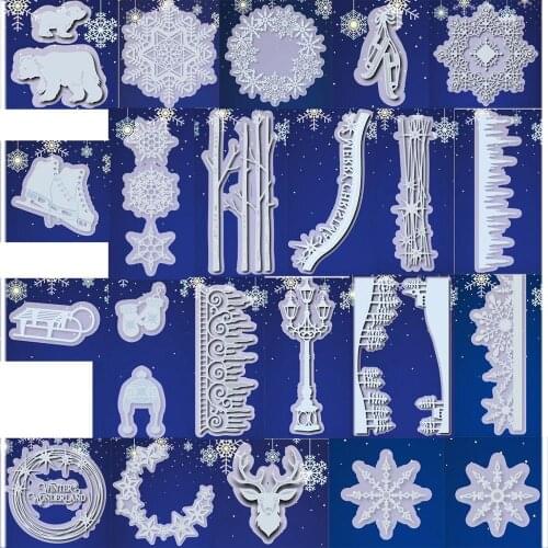 Mmao Crafts Metal Steel Cutting Dies Winter Christmas Series Stencil For DIY Scrapbooking Paper/photo Cards Embossing Dies
