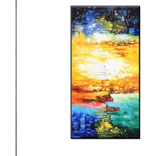 Hand Painted Wall art Picture modern Abstract gold sunrise oil painting wall art picture for Living room home decor no framed
