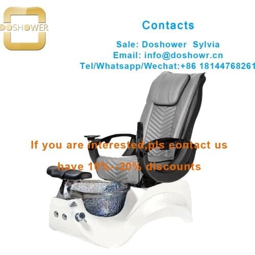 Foot spa chair with full body massage chair for spa pedicure chair with glass bowl