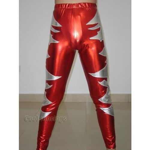 Unisex spandex Combat jujitsu metallic Wrestling tights pants red fire