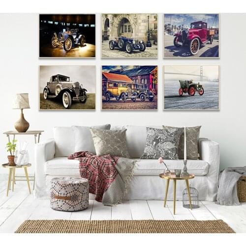 Vintage Classic Ord Type Super Cars View Nordic Wall Art Picture Canvas Painting Poster Prints Living Bedroom Room Home Decor