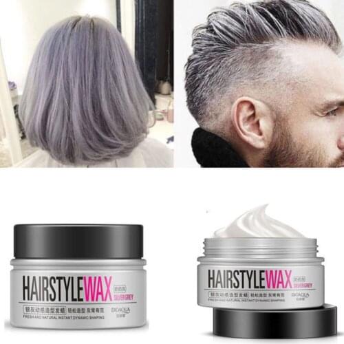 Fashion Temporary hair color wax men diy mud One-time Molding Paste Dye cream hair gel for hair coloring styling silver grey