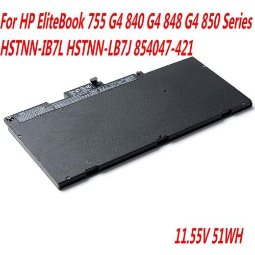High Quality 11.55V 51WH TA03XL Laptop Battery For HP EliteBook 755 G4 840 G4 848 G4 850 Series HSTNN-IB7L HSTNN-LB7J 854047-421