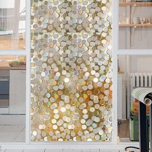 High quality circle pattern electrostatic film living room bedroom bathroom window sliding door film