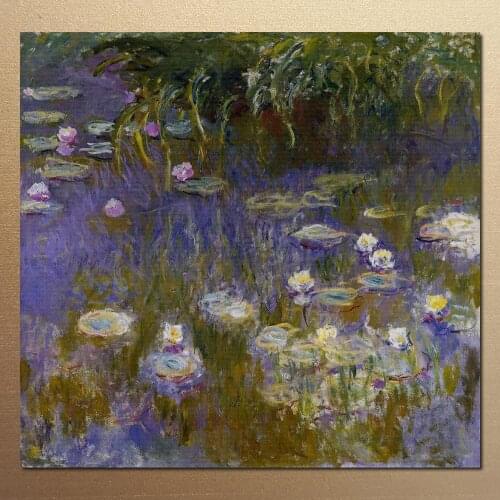 High quality Claude Monet paintings Water Lilies, Yellow and Lilac oil on canvas hand-painted Home decor