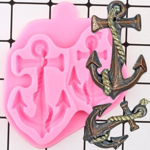 Anchor Cake Border Silicone Mold Cupcake Topper Fondant Cake Decorating Tools Candy Resin Molds Chocolate Baking Mould