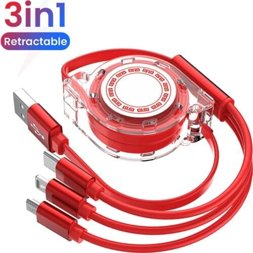 3 In 1 Micro USB/Type C/8 Pin Multi Charger Cable For iPhone 12 11 Huawei P40 Pro S10 Mobile Phone Charging Cord Kable