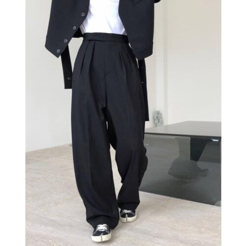 TVVOVVIN Simple Women Casual Pants Black High Waist Loose All-match Trousers Spring New Fashion Female Suit Pants YI2L