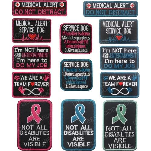 Service THERAPY DOG PET MED Medic Working Dog In Training Emblem Badge k9 K-9 Patch For Dog PET Vest Harnesses