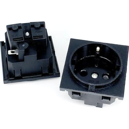 1 pcs EU PLUG Round 2 Pin Industrial Electrical Power Female Socket Outlet Rewireable Schuko Plug Adaptor