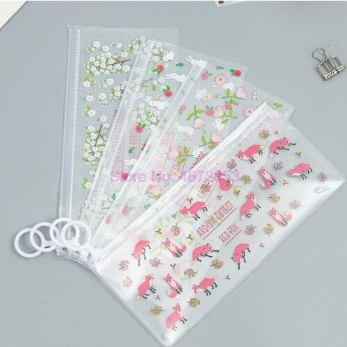 1000pcs/lot Mysterious Small Flowers Animals PVC Waterproof Pencil Cases Stationery Storage Office School Supplies Pencil Bags