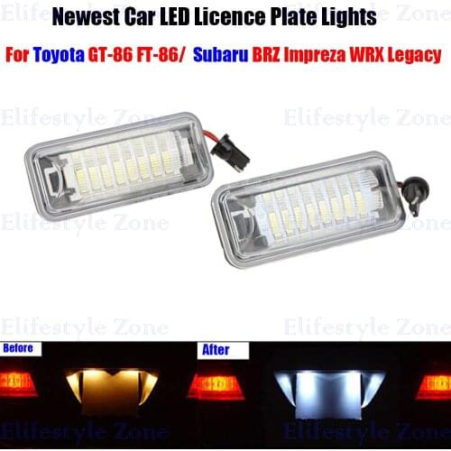 2 x LED Number License Plate Lamps OBC Error Free 18 LED For Toyota 86 GT-86 Scion FR-S Subaru BRZ WRX Legacy XV 84912FG110