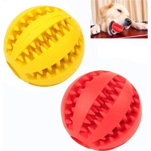5CM Pet Toys Game Dog Chewing Toy Interactive Elasticity Ball Natural Rubber Leaking Tooth Clean Cat Dogs Chew Accessories