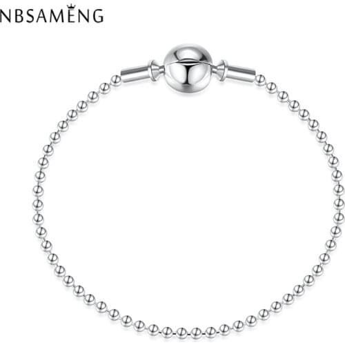 Authentic 925 Sterling Silver Beaded Bracelet ESSENCE COLLECTION Bracelets & Bangles Fit DIY Beads Charms Women Jewelry