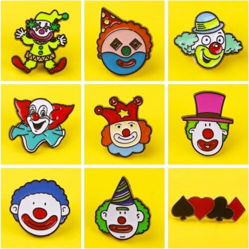 Cartoon Circus Clown Brooch Pins Badge Brooch Child Cute Funny Brooch Jewelry Gift Backpack Clothing Buckle Clothes brooch badge