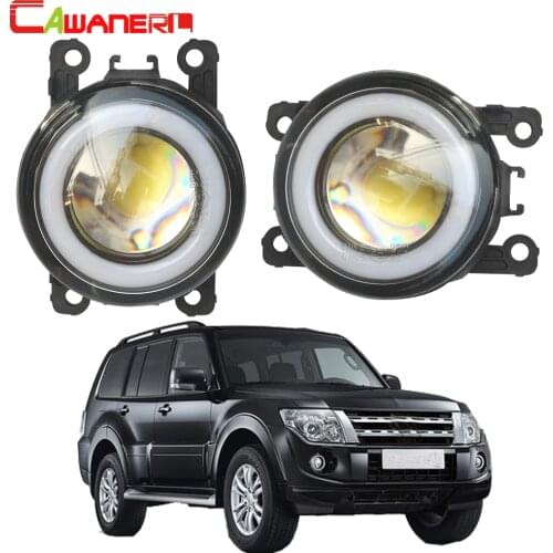 Cawanerl For Mitsubishi Pajero IV Van V80 V90 Box 2007-2012 Car H11 LED Fog Light COB Angel Eye DRL Daytime Running Light 12V