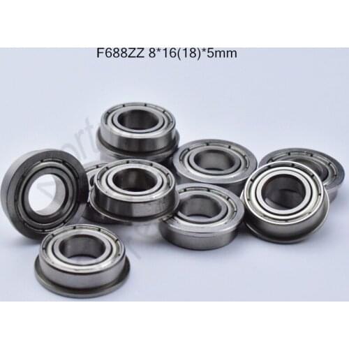 F688ZZ 8*16(18)*5mm 10piece bearing free shipping ABEC-5 688 F688Z chrome steel deep groove bearing Edge bearing Flange bearing