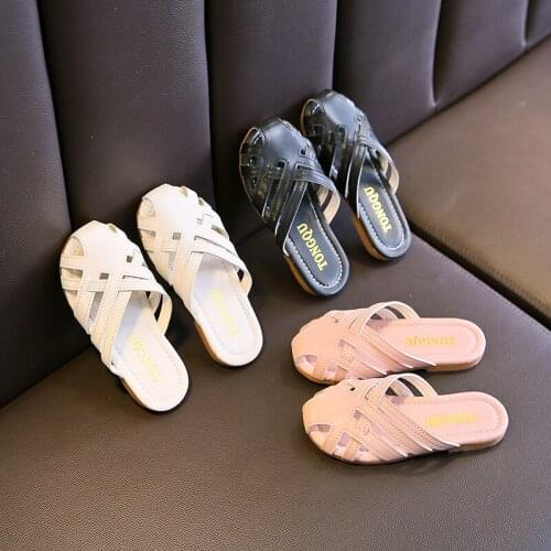 JY Summer Children Girls Beach Slippers Non-Slip Baotou Hollow Out Slides 26-36 TB02