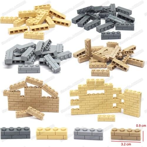 Wall Tiles 1x4 Dots Building Block Assembly Moc Figures Military Technology City Tiny Model Child Christmas Gift Boy Creator Toy