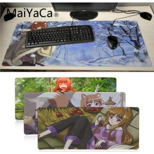 Maiyaca Spice and Wolf Holo Beauty Anime Girls gamer play mats Mousepad Gaming Mouse Pad Gamer Game Mouse pad Anime Mousepad