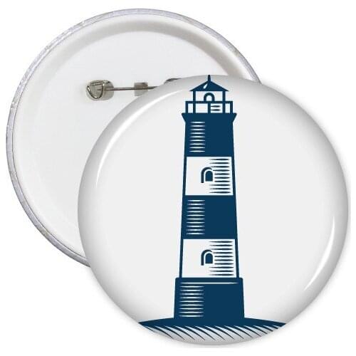 Sailor Hat Anchor Lighthouse Droits Of Admiralty Blue Navigation Exploration Military Ocean Army Round Pin Badge Button 5pcs"