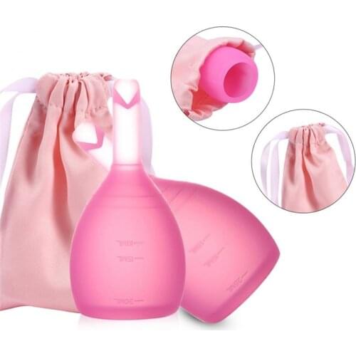 1Pc S/L Size Silicone Soft Reusable Period Menstrual Cup Leak Proof 3 Colors Menstrual Cup Female Women Medical Hygiene