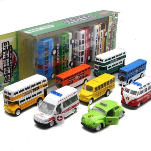 1:64 alloy pull back bus combination mini alloy car model,die casting metal model toys,childrens educational toys,free shipping