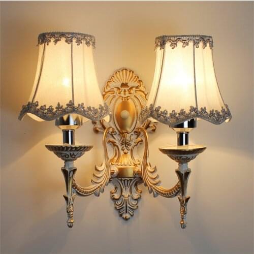 Fashion princess real single head double slider wall lamp ofhead vintage rustic cloth
