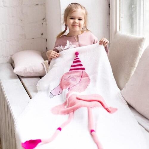 INS Sweet Flamingo Blanket Children Knitted Blanket Beach shawl Baby Holding Blanket Photography props Decoration Mat