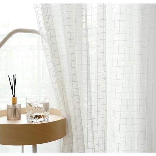 LISM White Tulle Curtain for Window Leaves Sheer Curtain for Living Room Bedroom Kitchen Voile Curtain Modern Home Design Panel