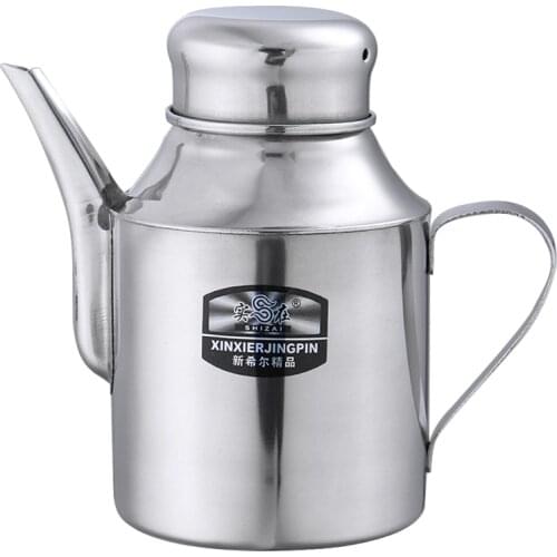 11oZ Stainless Steel Olive Oil Pourer Kitchen Vinegar Olive Oil Dispenser Bottle For Cooking BBQ Oil Jar Gravy Boat With Handle