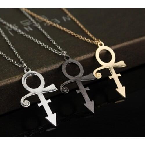 Music Band Symbol Necklace Die Prinzen Prince Rip Memorial Themed Love Loge Pendant Necklaces Punk Style Jewelry Party Trinket