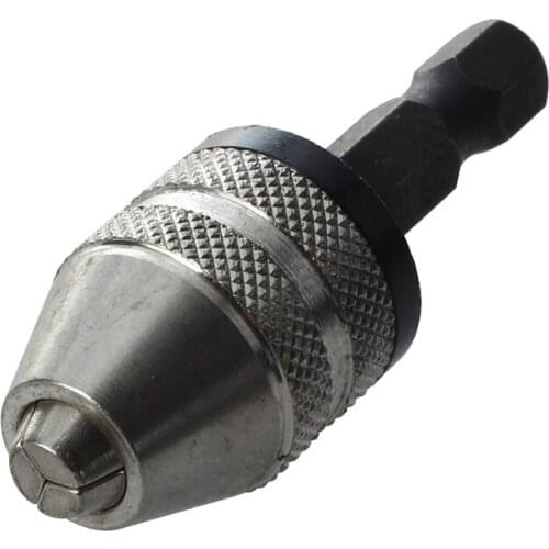 Silver+Black 6mm Keyless Drill Bit Chuck Quick Change Adapter Converter Hex Shank Promotion