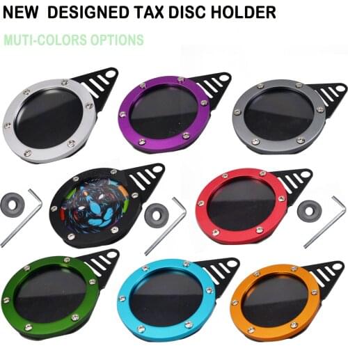 Motorcycle Tax Disc Motorbike Universal Round Tax Disc Plate Holder New design Waterproof Multicolors