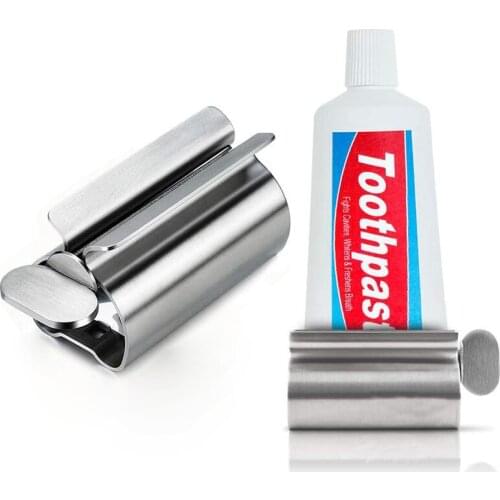 Stainless Steel Toothpaste Squeezer Bathroom Facial Cleanser Toothpaste Squeezer Tube Rolling Press Toothpaste Dispenser