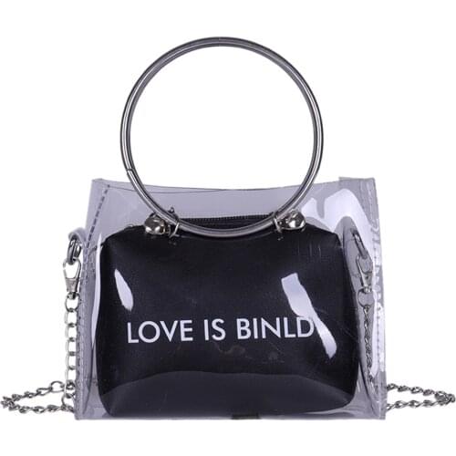 Woman Bag Trend Lady Transparent Square Shoulder Messenger + Hand Wallet torebki damskie sac a main femme de marque soldes