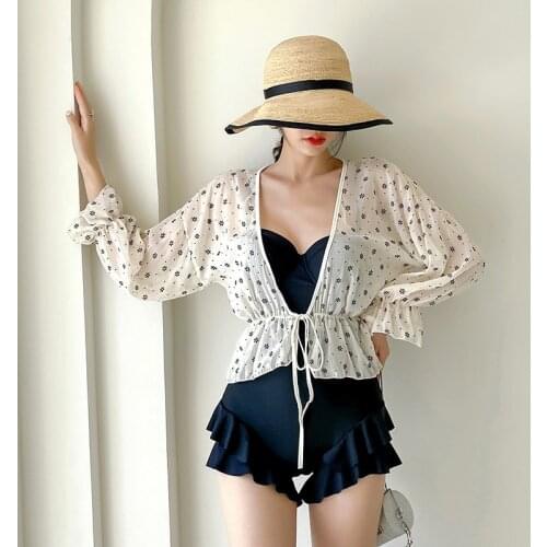 Women 1 Piece Swimsuit Swim Suit One 2021 Bikini Polka Dot Long Sleeve For Print Polyester Sierra Surfer Plus Size Swimwear Wear