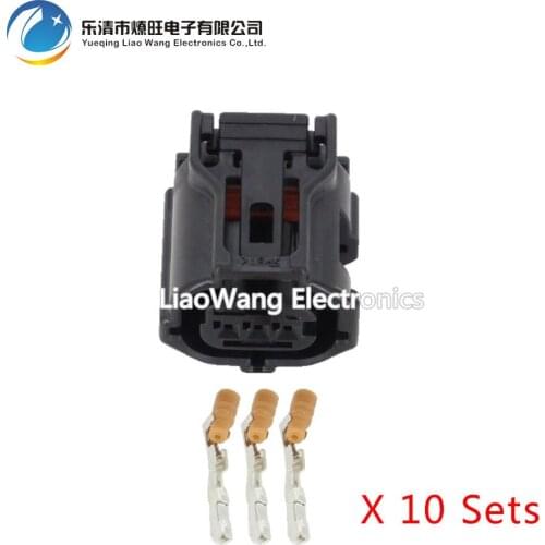 10 Sets 3 Pin 0.6 series black car waterproof connector harness connector DJ7032Y-0.6-21 3P