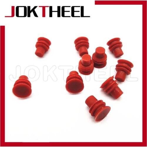 100 Pcs Cable Cavity Plug Red Connector Solid waterproof Blind Rubber Seal blind plug Blind Cavity for auto automobile connector
