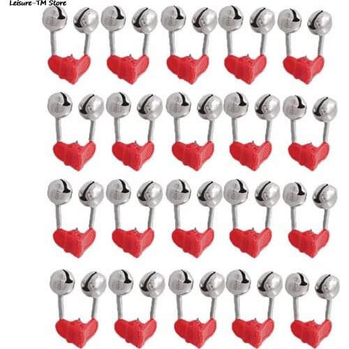 20Pcs Red Fishing Plastic Clip Double Rod Bite Alarm Fishing Bells Ring