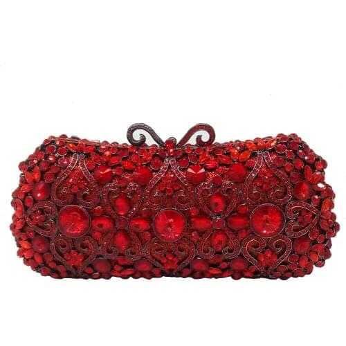 2020 red bride Evening bag Clutch Bags Rhinestone Shoulder Crossboday bags Handbags Luxury Women Bridal Dinner Party Clutches