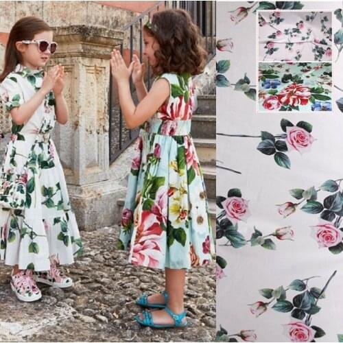 50x145cm 26 styles of D brand 100% cotton peony printed fabric thin parent-child clothing shirt sewing fabric cloth for dress
