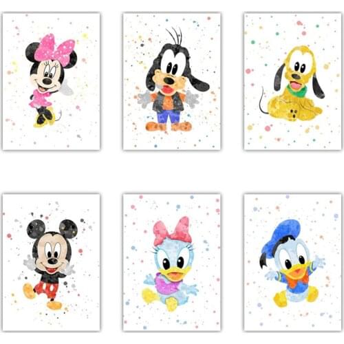 5D DIY Diamond Painting Disney Mickey Mouse Minnie Mouse Poster Art Picture Diamond Embroidery Childrens Bedroom Decoration