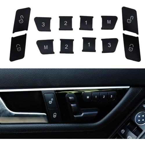 Black Car Door Seat Memory Lock Buttons Covers Stickers for Mercedes Benz CLA/GLA/GLK/GLE/CLS/GL/ML/A/B/E Class
