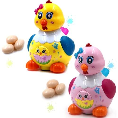 Childrens Hen Laying Eggs Simulation Electric Pet Toy With Light Colorful Roller Cute Music Early Educational Toys For Baby