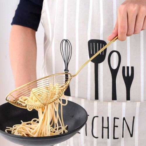 Hot Kitchen Colander Stainless Steel Skimmer Thick Lines Mesh Colander Food Oil-Frying BBQ Cooking Tools 13.5cm