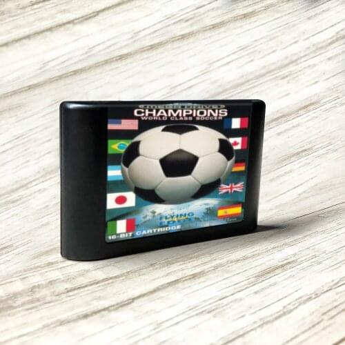 Champions World Class Soccer - EUR Label Flashkit MD Electroless Gold PCB Card forSega Genesis Megadrive Video Game Console